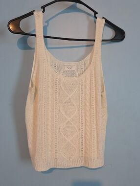 Sage Cream Cable-Knit Sleeveless Tank
